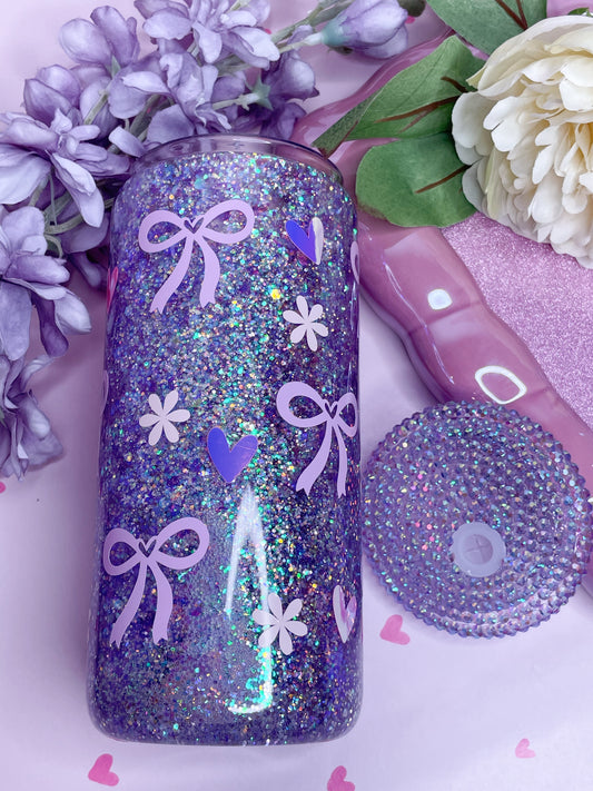 Bows & Flowers 15oz Acrylic Snowglobe Tumbler