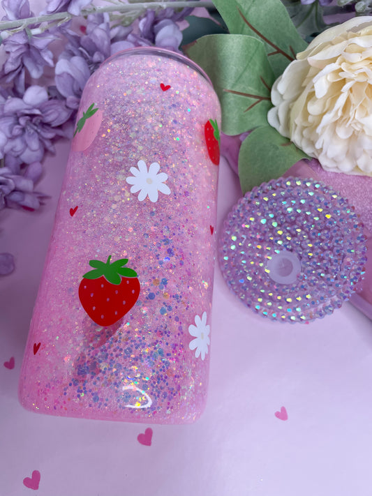 Berry Extra! 15oz Glass Snowglobe Tumbler