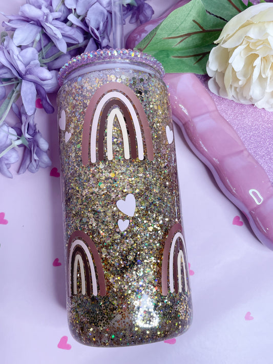 Rainbow 15oz Acrylic Snowglobe Tumbler