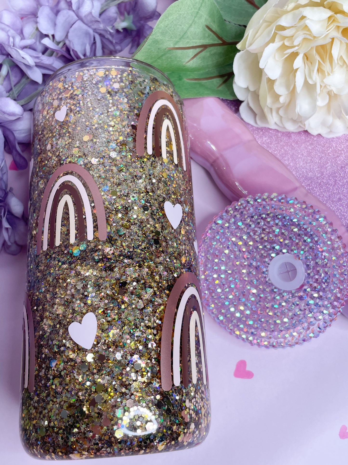 Bows & Flowers 15oz Acrylic Snowglobe Tumbler