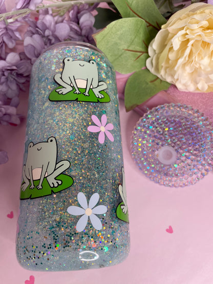 Toadally Cute 15oz  Glass Snowglobe Tumbler