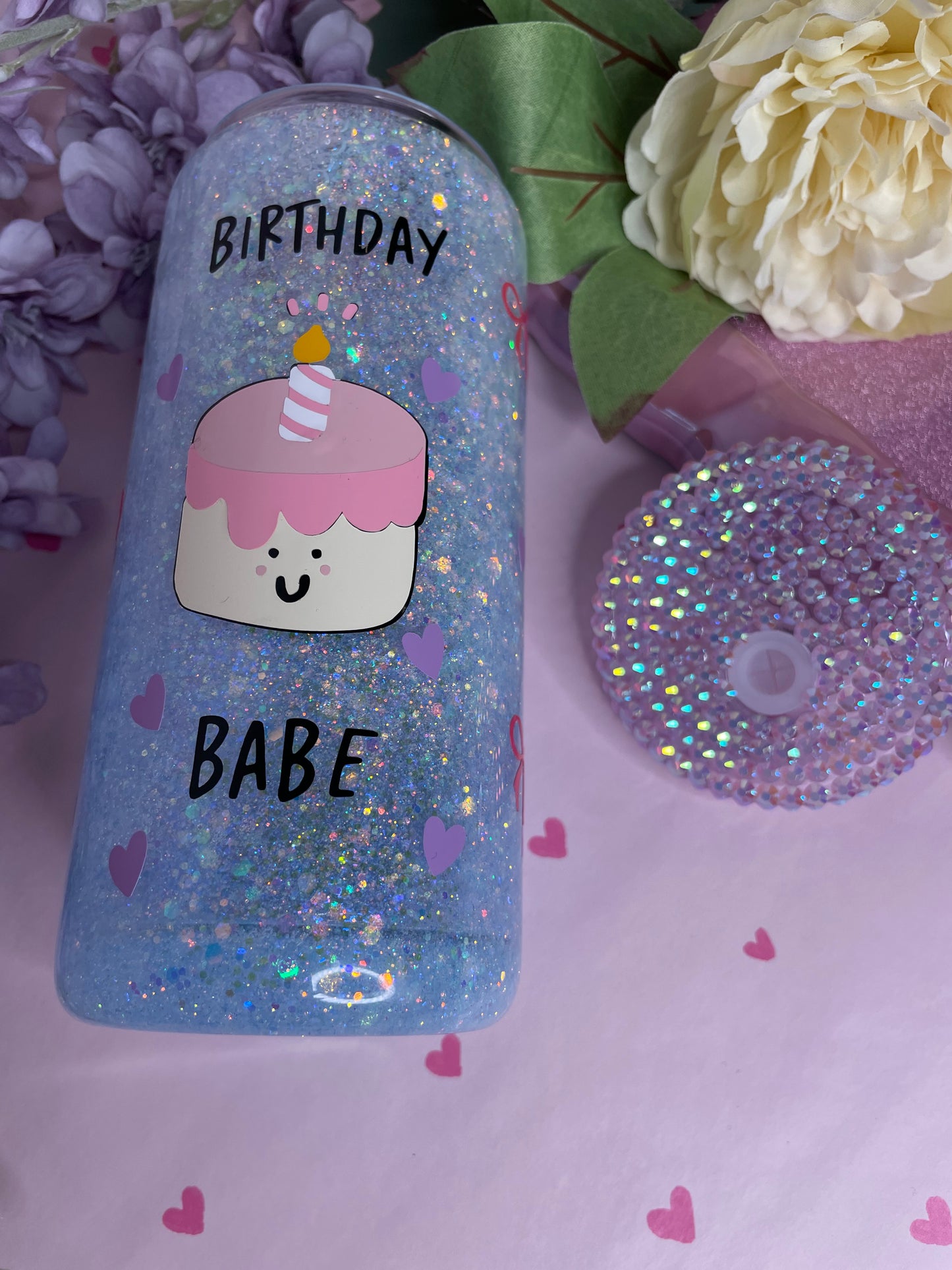 Bows & Flowers 15oz Acrylic Snowglobe Tumbler