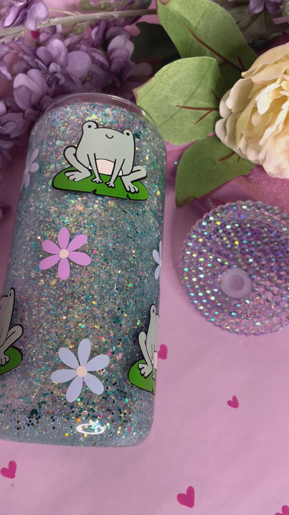 Toadally Cute 15oz  Glass Snowglobe Tumbler