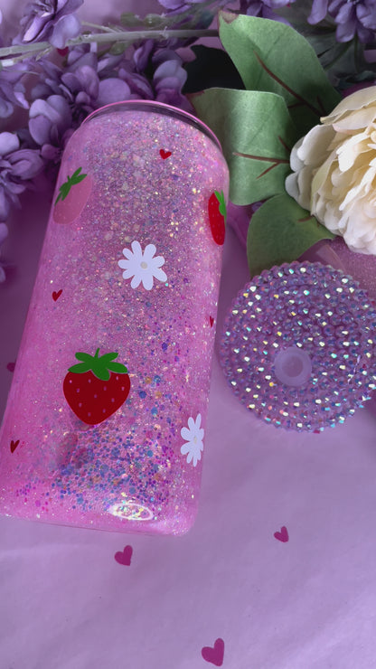 Berry Extra! 15oz Glass Snowglobe Tumbler